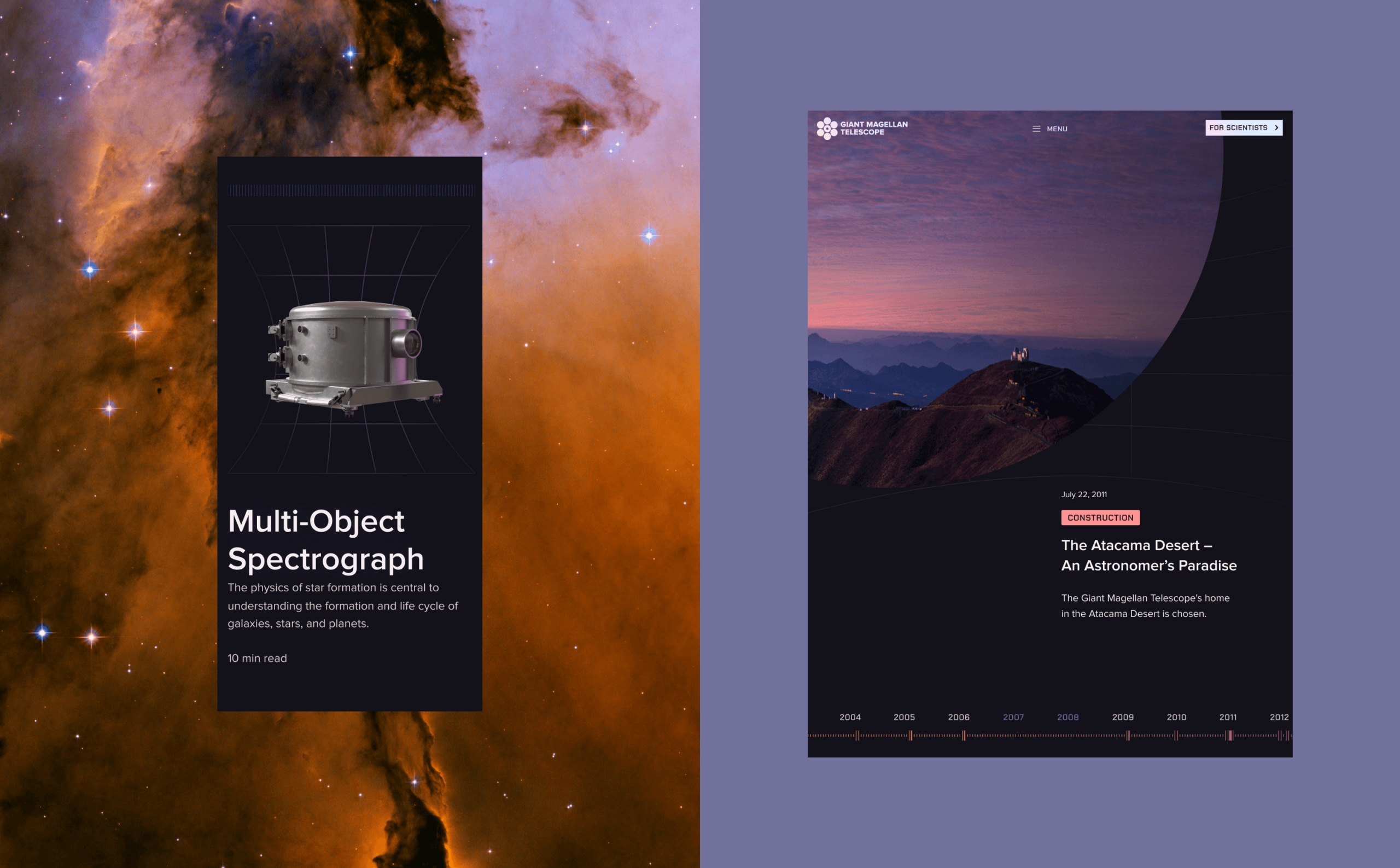 Website for Giant Magellan Telescope – Web Design Studio | BACHOO